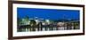 Frankfurt on the Main, Hesse, Germany, StŠdel with Holbeinsteg on the Frankfurt Museumsufer-Bernd Wittelsbach-Framed Photographic Print