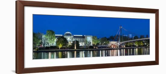 Frankfurt on the Main, Hesse, Germany, StŠdel with Holbeinsteg on the Frankfurt Museumsufer-Bernd Wittelsbach-Framed Photographic Print