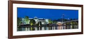 Frankfurt on the Main, Hesse, Germany, StŠdel with Holbeinsteg on the Frankfurt Museumsufer-Bernd Wittelsbach-Framed Photographic Print