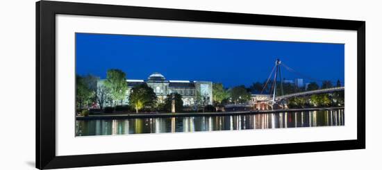 Frankfurt on the Main, Hesse, Germany, StŠdel with Holbeinsteg on the Frankfurt Museumsufer-Bernd Wittelsbach-Framed Photographic Print