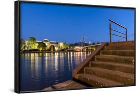 Frankfurt on the Main, Hesse, Germany, StŠdel with Holbeinsteg on the Frankfurt Museumsufer-Bernd Wittelsbach-Framed Photographic Print