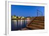 Frankfurt on the Main, Hesse, Germany, StŠdel with Holbeinsteg on the Frankfurt Museumsufer-Bernd Wittelsbach-Framed Photographic Print