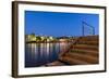 Frankfurt on the Main, Hesse, Germany, StŠdel with Holbeinsteg on the Frankfurt Museumsufer-Bernd Wittelsbach-Framed Photographic Print