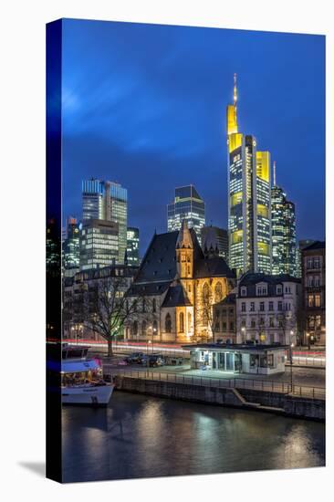 Frankfurt on the Main, Hesse, Germany, View at the Financial District and the City Centre-Bernd Wittelsbach-Stretched Canvas