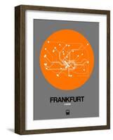 Frankfurt Orange Subway Map-NaxArt-Framed Art Print