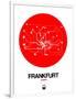 Frankfurt Red Subway Map-NaxArt-Framed Art Print