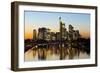 Frankfurt Skyline at Dusk, Frankfurt, Hesse, Germany, Europe-Miles Ertman-Framed Photographic Print