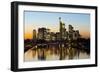 Frankfurt Skyline at Dusk, Frankfurt, Hesse, Germany, Europe-Miles Ertman-Framed Photographic Print