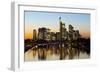 Frankfurt Skyline at Dusk, Frankfurt, Hesse, Germany, Europe-Miles Ertman-Framed Photographic Print