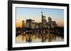 Frankfurt Skyline at Dusk, Frankfurt, Hesse, Germany, Europe-Miles Ertman-Framed Photographic Print