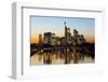 Frankfurt Skyline at Dusk, Frankfurt, Hesse, Germany, Europe-Miles Ertman-Framed Photographic Print