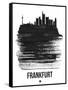 Frankfurt Skyline Brush Stroke - Black-NaxArt-Framed Stretched Canvas