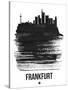 Frankfurt Skyline Brush Stroke - Black-NaxArt-Stretched Canvas