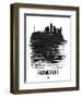 Frankfurt Skyline Brush Stroke - Black-NaxArt-Framed Art Print