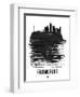 Frankfurt Skyline Brush Stroke - Black-NaxArt-Framed Art Print