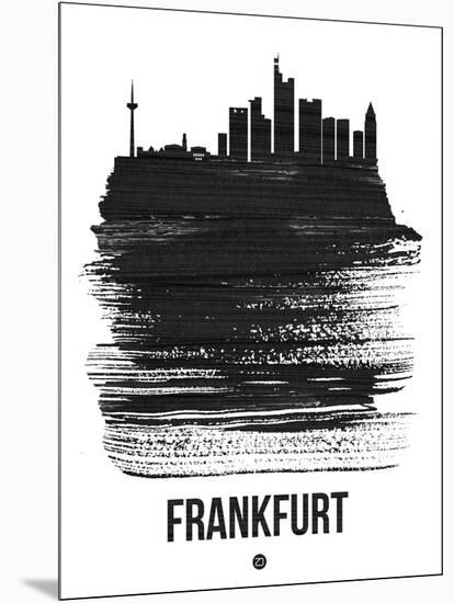 Frankfurt Skyline Brush Stroke - Black-NaxArt-Mounted Art Print