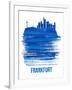 Frankfurt Skyline Brush Stroke - Blue-NaxArt-Framed Art Print