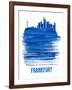 Frankfurt Skyline Brush Stroke - Blue-NaxArt-Framed Art Print