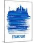 Frankfurt Skyline Brush Stroke - Blue-NaxArt-Mounted Art Print