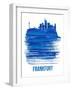 Frankfurt Skyline Brush Stroke - Blue-NaxArt-Framed Art Print