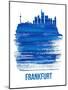 Frankfurt Skyline Brush Stroke - Blue-NaxArt-Mounted Art Print