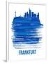 Frankfurt Skyline Brush Stroke - Blue-NaxArt-Framed Art Print