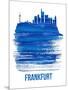 Frankfurt Skyline Brush Stroke - Blue-NaxArt-Mounted Art Print