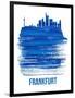 Frankfurt Skyline Brush Stroke - Blue-NaxArt-Framed Art Print