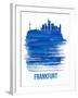 Frankfurt Skyline Brush Stroke - Blue-NaxArt-Framed Art Print