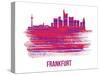 Frankfurt Skyline Brush Stroke - Red-NaxArt-Stretched Canvas