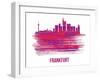 Frankfurt Skyline Brush Stroke - Red-NaxArt-Framed Art Print