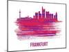 Frankfurt Skyline Brush Stroke - Red-NaxArt-Mounted Art Print