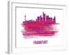 Frankfurt Skyline Brush Stroke - Red-NaxArt-Framed Art Print