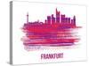 Frankfurt Skyline Brush Stroke - Red-NaxArt-Stretched Canvas