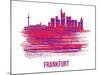 Frankfurt Skyline Brush Stroke - Red-NaxArt-Mounted Art Print