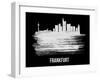 Frankfurt Skyline Brush Stroke - White-NaxArt-Framed Art Print