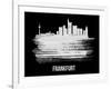 Frankfurt Skyline Brush Stroke - White-NaxArt-Framed Art Print