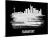 Frankfurt Skyline Brush Stroke - White-NaxArt-Mounted Art Print