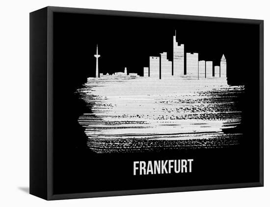 Frankfurt Skyline Brush Stroke - White-NaxArt-Framed Stretched Canvas