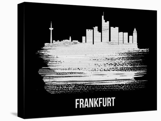 Frankfurt Skyline Brush Stroke - White-NaxArt-Stretched Canvas