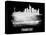 Frankfurt Skyline Brush Stroke - White-NaxArt-Stretched Canvas