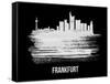 Frankfurt Skyline Brush Stroke - White-NaxArt-Framed Stretched Canvas