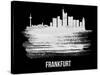 Frankfurt Skyline Brush Stroke - White-NaxArt-Stretched Canvas