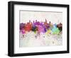 Frankfurt Skyline in Watercolor Background-paulrommer-Framed Art Print