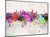 Frankfurt Skyline in Watercolor Background-paulrommer-Mounted Art Print