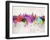 Frankfurt Skyline in Watercolor Background-paulrommer-Framed Art Print