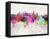 Frankfurt Skyline in Watercolor Background-paulrommer-Framed Stretched Canvas