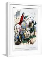 Frankish Count Leaving for War, 8th-9th Century (1882-188)-Felix Henri Emmanuel Philippoteaux-Framed Giclee Print