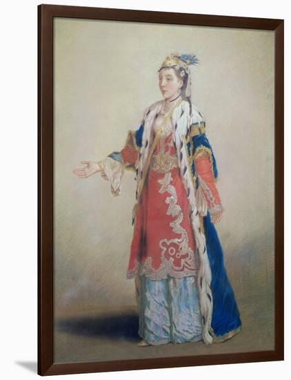 Frankish Woman from Pera, Constantinople, 1738-43-Jean-Etienne Liotard-Framed Giclee Print