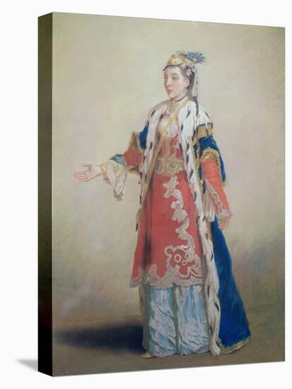 Frankish Woman from Pera, Constantinople, 1738-43-Jean-Etienne Liotard-Stretched Canvas